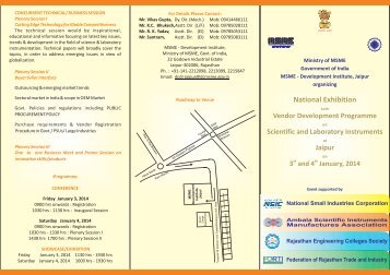 National Exhibition cum Vendor Development ... - MSME-DI, Jaipur