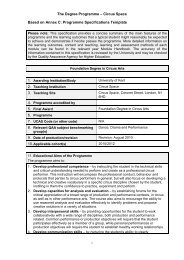 Programme Specifications Template - Conservatoire for Dance and ...