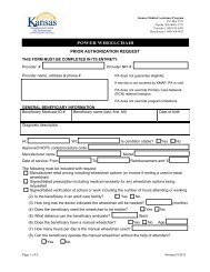 PRIOR AUTHORIZATION REQUEST POWER WHEELCHAIR - KMAP