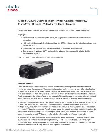 Cisco PVC2300 Business Internet Video Camera: Audio/PoE Cisco ...