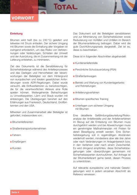 Sichere Anlieferung von Bitumen - Total Deutschland GmbH