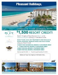 1500 resort credit! - Pleasant Holidays