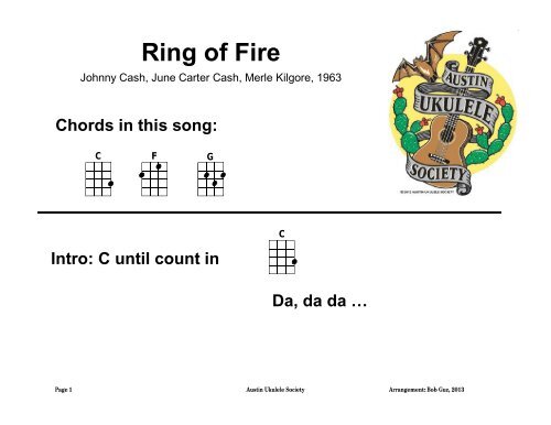 Ring of Fire in C - Austin Ukulele Society (AUS)