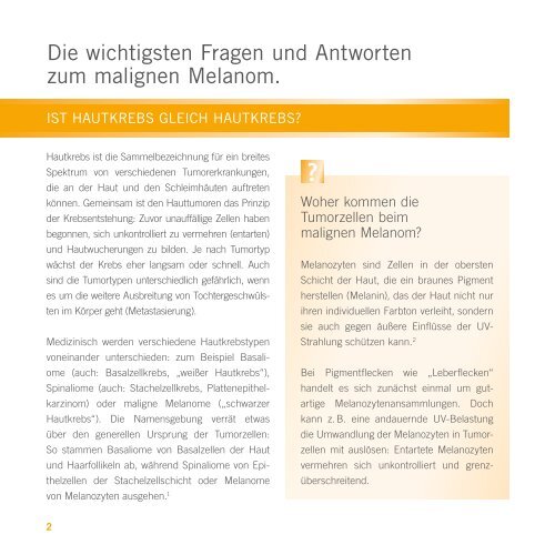 Die wichtigsten Fragen und Antworten zum ... - Melanom-Wissen