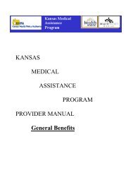 KANSAS MEDICAL ASSISTANCE PROGRAM PROVIDER ... - KMAP