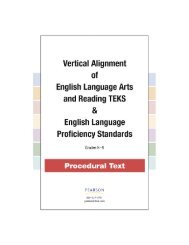 Vertical Alignment of English Language Arts and Reading TEKS ...