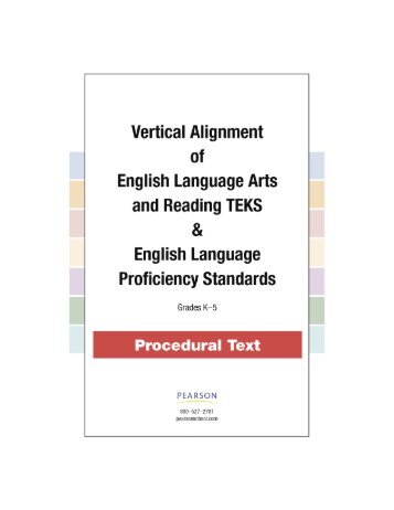 Vertical Alignment of English Language Arts and Reading TEKS ...