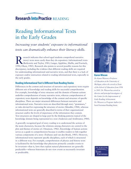 Reading Informational Texts in the Early Grades - Pearson