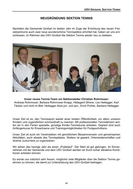 Jahresbericht 2010/11 - USV Grossarl