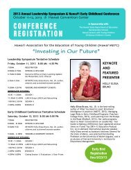 2013 Conference Flyer - Hawaii Association for the Education of ...