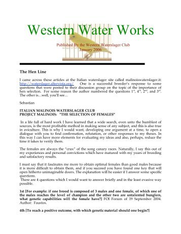 Newsletter 1-06.pdf - Western Waterslager Club