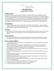 JOB DESCRIPTION Social Worker - South East Toronto Family ...