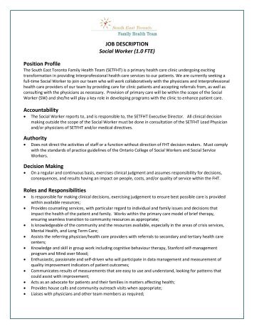 social work job description