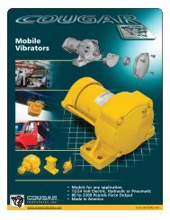 Cougar Vibration Truck Vibrator Specifications