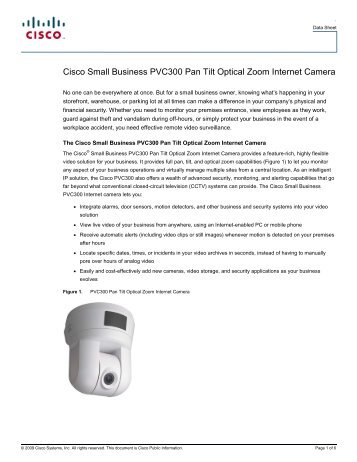Cisco Small Business PVC300 Pan Tilt Optical Zoom Internet Camera