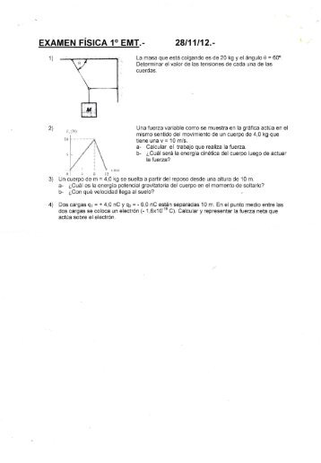 EXAMEN FISICA 1O EMT.. - ITS