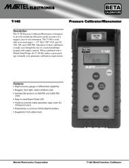 Martel T140 Pressure Calibrator Data Sheet PDF - Instrumart