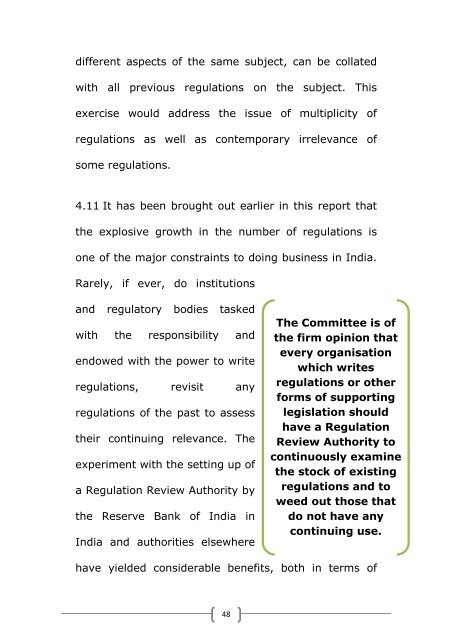 Report of the Committee for Reforming the Regulatory Environment ...