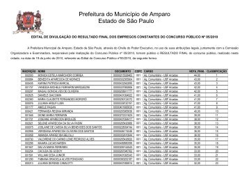 resultado final - Prefeitura Municipal de Amparo