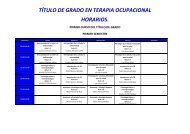 TÃTULO DE GRADO EN TERAPIA OCUPACIONAL HORARIOS.