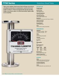 King Instrument 7750 Series Rotameter Datasheet PDF - Instrumart