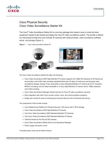 Cisco Physical Security Cisco Video Surveillance ... - VIS Security