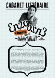 Dossier PDF (1.6Mo) : Enzo Enzo chante Marie Nimier - L'Eclat