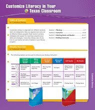 Customize Literacy in Your Texas Classroom - Reading Street Texas