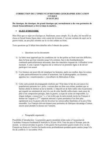 correction du brevet 2012 - ProfCattiaux