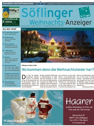 Söflinger Weihnachts-Anzeiger vom Dezember 2009 (PDF 13,7 MB)
