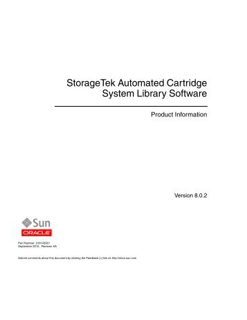 StorageTek Automated Cartridge System Library Software - Oracle ...