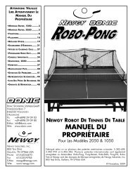 MANUEL DU propriÃ©tAirE - donic table tennis