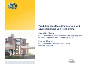 Produktionsaufbau, Erweiterung und Diversifizierung von Hella ...