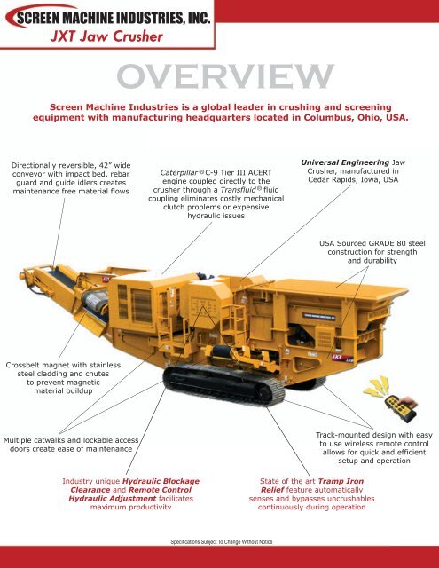 JXT Jaw Crusher - Index Industrial Brokers