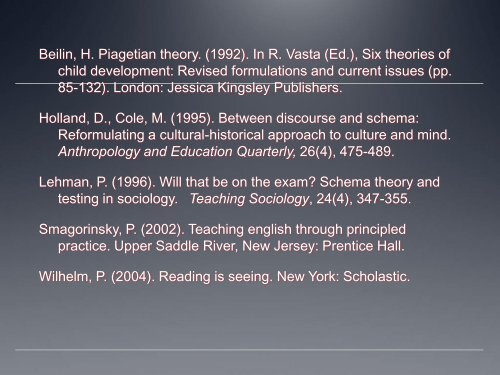 The Attributes of Schema In the Classroom - CETaL