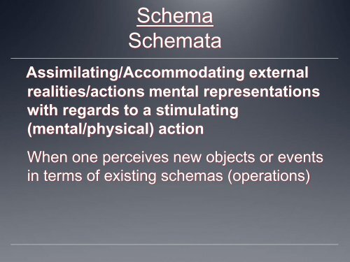 The Attributes of Schema In the Classroom - CETaL
