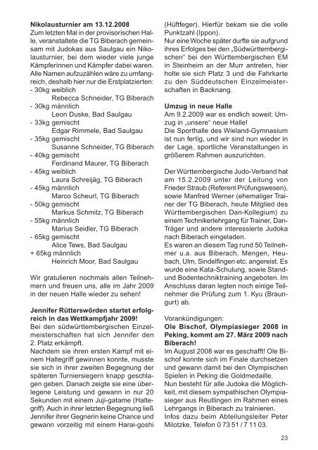 TG-Report 1 / 2009 als pdf-Datei (ca - TG Biberach