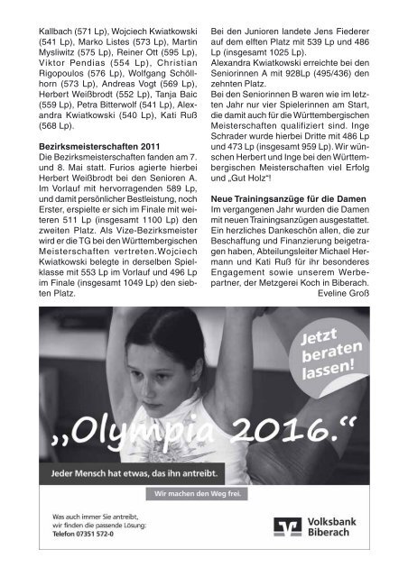 TG-Report 2 / 2011 als pdf-Datei - TG Biberach