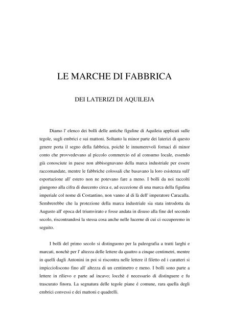 le marche di fabbrica.pdf - SocietÃ  Friulana di Archeologia