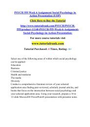 PSYCH 555 Week 6 Assignment Social Psychology in Action Presentation (UOP)/Tutorialrank