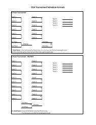 2013 Tournament Schedule Templates - Ontario Lacrosse Association