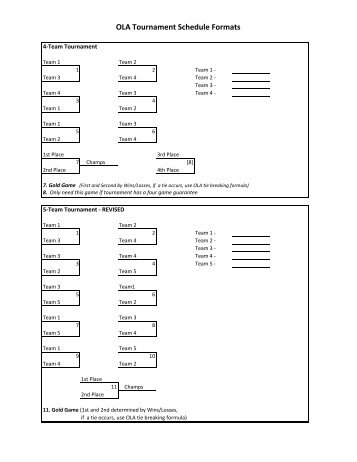 2013 Tournament Schedule Templates - Ontario Lacrosse Association