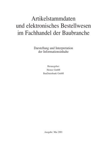 Artikelstammdaten und elektronisches ... - BauDatenbank