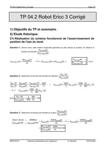 TP 04.2 Robot Ericc 3 CorrigÃ© - Stephane Genouel.