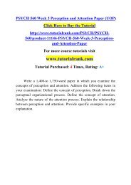 PSYCH 560 Week 3 Perception and Attention Paper (UOP)/Tutorialrank