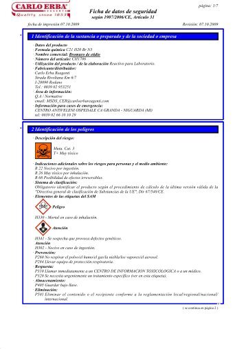 Ficha de datos de seguridad