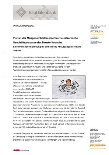 Vielfalt der Mengeneinheiten erschwert elektronische - Heinze GmbH