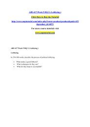 ABS 417 Week 5 DQ 2 ( Lobbying )/Uoptutorial 