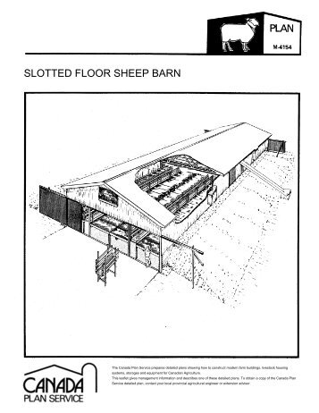 Slotted Floor Sheep Barn Leaflet (Metric) - Canada Plan Service ...