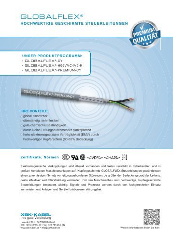 GLOBALFLEX® Hochwertige geschirmte Steuerleitungen